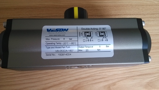 อัตโนมัติอุตสาหกรรม Rack Pneumatic และ Pinion Actuator สําหรับมุมหมุน 0-90 องศา