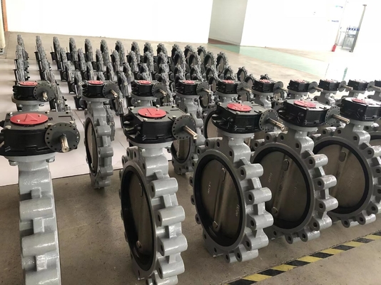 PFA และ PTFE กล่องบัตเทอร์ลี่แวลล์ BFV Flanged ประเภท Wafer กล่องบัตเทอร์ลี่ Pneumatic On Off