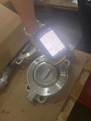 วาล์วปีกผีเสื้อแบบนิวเมติก หน้าแปลน ที่นั่งโลหะ แรงดันสูง