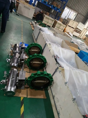 วาล์วผีเสื้อนิวเมติกบรอนซ์แบบ Lug พร้อมซีล EPDM