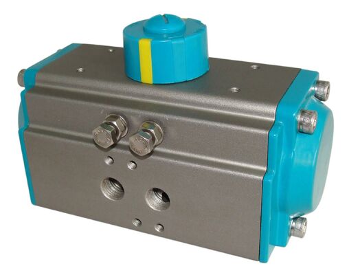ISO5211/DIN3337 ตรงกับ VDI/VDE3845 ตรงกับ Hard Anodized Rack Pinion Pneumatic Actuator กับการทํางานสองครั้ง