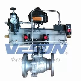 ANSI CLASS 150-900 316 สแตนเลส เต็มประตู พนูเมติก Flanged Ball Valve กับ ISO5211 การติดตั้ง