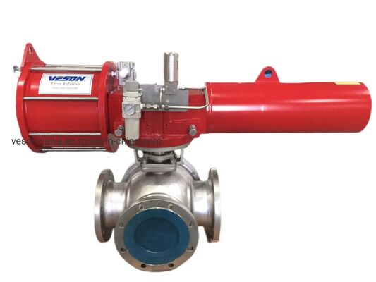 วาล์วปีกผีเสื้อแบบนิวเมติกพร้อมหน้าแปลนด้านบน ISO5211 ขนาด 2-24 นิ้ว และแรงดันระบุ PN1.0-32.0MPa