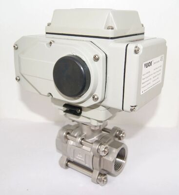 บอลวาล์วไฟฟ้าแบบ 3 ชิ้น เกลียวใน, พิกัดแรงดัน PN1.0-32.0MPa, และเป็นไปตามมาตรฐาน ISO5211