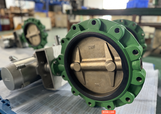 12 นิ้ว ANSI 150lb Lug Butterfly Valve ความแม่นยํา ปรับแต่งด้วย NBR Seat Remote Valve การทํางาน