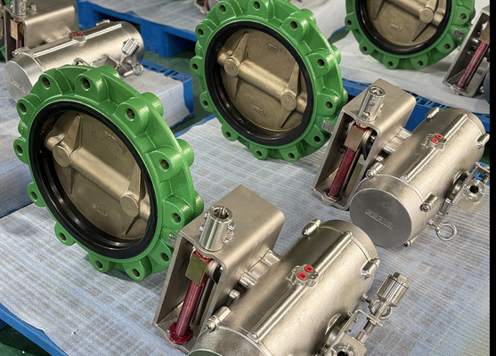 12 นิ้ว ANSI 150lb Lug Butterfly Valve ความแม่นยํา ปรับแต่งด้วย NBR Seat Remote Valve การทํางาน