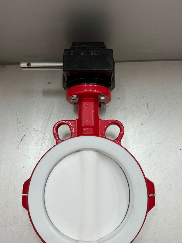 PFA และ PTFE กล่องบัตเทอร์ลี่แวลล์ BFV Flanged ประเภท Wafer กล่องบัตเทอร์ลี่ Pneumatic On Off