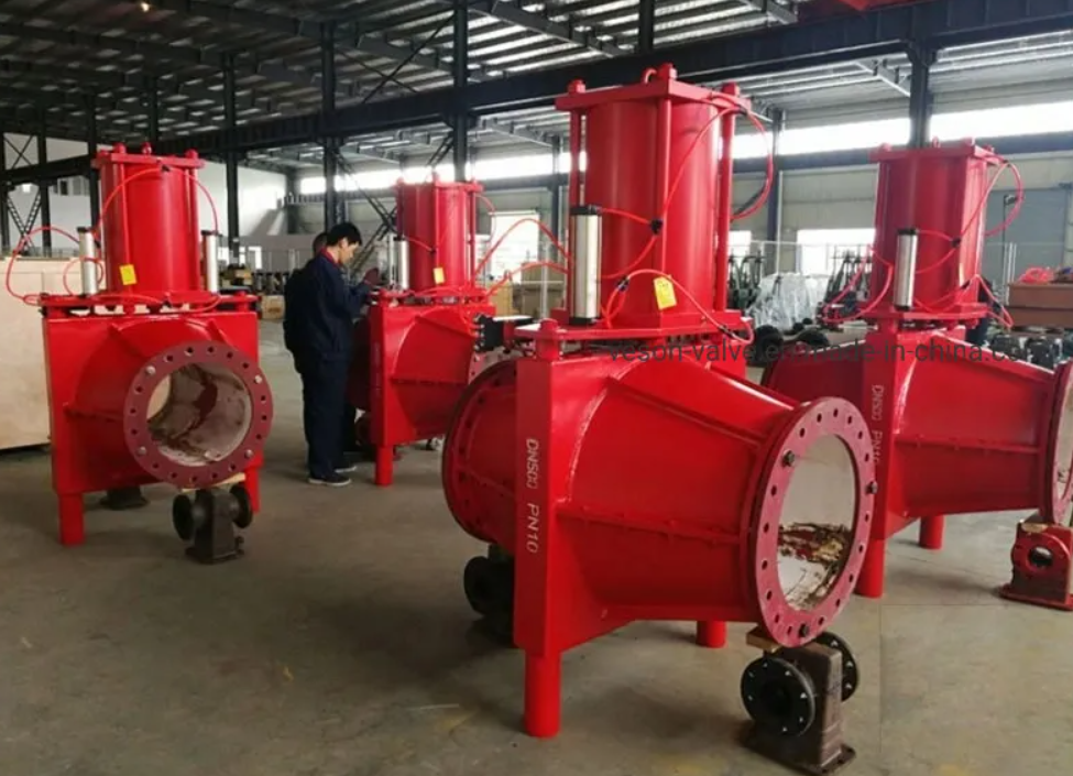 ภาระหนักไฟฟ้า pinch วาล์วประกอบการ Optimized สําหรับการใช้งาน anti-clogging slurry Abrasive
