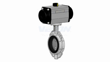ประเภทของวาล์วผีเสื้อ Wafer Actuated Air Act ที่มีการแสดง Double Acting หรือ Spring Return Function
