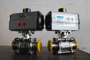 อาหารสุขาภิบาลสุขาภิบาลบนวาล์วปิด / สแตนเลสวาล์ว Actuated Ball