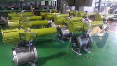 OEM Scotch Yoke Pneumatic Actuator ประเภทสปริงกลับประเภทวัสดุอลูมิเนียมอัลลอย